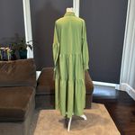 Women’s Lightweight Long Sleeve Loose Maxi Bohemian Ruffle Hem Dress Size 4XL Green Photo 5
