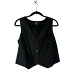 Gap  Black Linen Blend Tailored Button Front Vest Size S Minimalist Photo 1