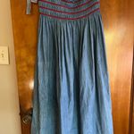 Miu Miu  Blue Midi Dress with Red Accents Photo 3