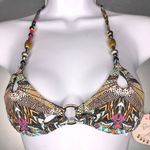 Beach Bunny  Urban Jungle Beaded Bikini Top NWT Photo 2