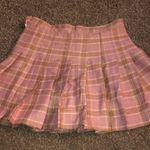 Pink plaid pleated high waist school girl skirt size small Photo 12