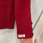 st. john's bay St. John’s Bay Cashmere And Wool Blend Pea Coat Deep Red Size Medium NWOT Photo 2