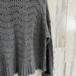 American Eagle  Women's Small  Gray Pointelle Knit Sweater Soft Cozy Boho Style Photo 7