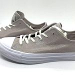 Converse Chuck Taylor All Star OX Leather Sneaker Pale Putty Silver Womens 8 Photo 2
