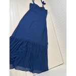 Lulus NWOT  Truly Gorgeous Dark Blue Ruffled Bustier Tie-Strap Maxi Dress Size XL Photo 3