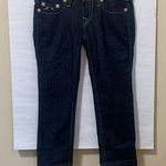 True Religion WLHJ58FE2 Americana Chain Dark Rinse Capri Jeans $209 EUC 28 Photo 0