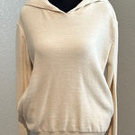 &merci &merci Cream Hooded Sweater opens in back with side pockets Photo 0