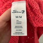 Seven7 Textured Chenille Crew Neck Sweater in Hibiscus Coral Size Medium Photo 8