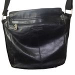 Fossil  Brand black leather large satchel book bag Photo 2