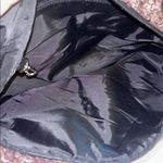 MAROON BLUE BROWN CROCHETED CHENILLE SHOULDER BAG WITH BLACK FELT STIFF HANDLE Red Photo 4