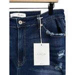 Kancan Size 13/30 High Rise Cuffed Ankle Skinny Distressed Dark Wash Denim Jeans Blue Photo 1