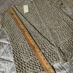 AquaVita Made In Italy Open Knit Cardigan Sweater One Size Beige & Brown Cotton Gold Photo 2