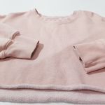 Aritzia COZY AF Pink Cropped Fleece Sweatshirt Long Sleeves Size 2 Photo 3