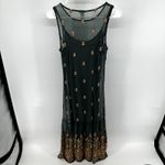 Sundance  Jeweled Dreams Dress Midi Tank Slip Embroidered Side Zip Green XS Photo 4