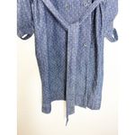 Lucky Brand  Polka Dot Jean Trenchcoat Large 100% Cotton Minimalist Quiet Luxury Photo 8