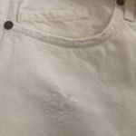 Jean Atelier Women’s Size 28 High Rise Flip Waist Distressed Denim Jeans White Photo 4