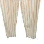 Anthropologie Oasis Pants Belted High-Rise Striped Crop Linen Pink White Size 2 Photo 5