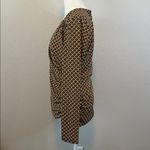 Michael Kors Chain Print Faux Wrap Blouse Tan/Brown Size Large Brown Photo 3