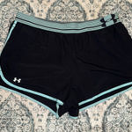 Under Armour  Women's Black Shorts with Light Blue Trim Photo 0