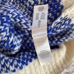 MOTHER The Crop Jumper Alpaca Wool Feline Friends Blue & White | Size XL Photo 11