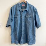 Wrangler  Shirt Unisex Denim Sz XXL Short Sleeve Cowboy Cowgirl Western‎ Travel Photo 0