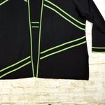 Exclusively Misook Cardigan Womens Plus 3X Black Lime Green Trim Open Front VTG Photo 7