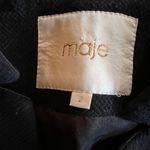 Maje  Belted Jacket Blazer Black Size 2 Collarless Slit Pockets Sash Tie‎ Closure Photo 9