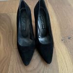 Stuart Weitzman Vintage 90s  Novelty Heel Black Suede 3” 8.5 Photo 2