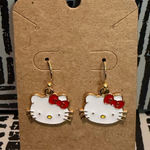 Hello Kitty Earrings with Red Bow White Photo 0