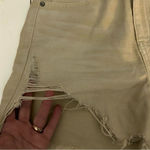 American Eagle  Light Tan Distressed Highest Rise Mom Jean Shorts Size 0 Photo 4