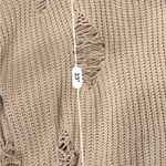 POL  tan distressed ripped chenille pullover sweater Photo 3