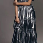 Anthropologie Somerset Metallic Silver Maxi Dress Photo 0