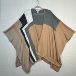 Coldwater Creek Cold Water Creek Color Block Poncho One Size Cotton Angora Contemporary Cape VTG Photo 0
