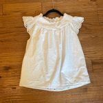 Loft eyelet smocked neck swing white top small Photo 7