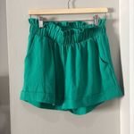 Tyche  flowy green stretchy waist shorts with pocket size large Photo 0