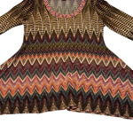 Karen Kane  size small 3/4 sleeve Vibrant Zigzag Pattern shark bite hem tunic EUC Photo 0