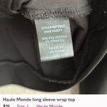 Haute Monde Mauve Pink Faux Wrap Long Sleeve Top Blouse Photo 8