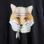 Ariat Dapper Fox Tee Black Cotton Long Sleeve T Shirt Womens XL Quirky Preppy Photo 1