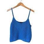 EXPRESS  Summer Crocheted Cropped Sweater Tank In Blue Size XL Photo 4