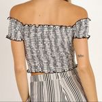 Show Me Your Mumu  Truvy Smocked Top Highway Stripe Flux in Black Photo 4