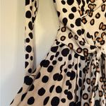 Issa London split Black and Brown Polka Dot Long Sleeve Dress Size 4 Photo 2