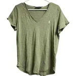 Ralph Lauren Polo  Army Green V-Neck Rolled Cuff Sleeves Tee Large Photo 0