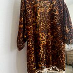 Giddy Up Glamour Leopard Print Sheer Kimono with Fringe Photo 1