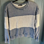 Jane and Delancey  Blue Ribbed Sweatshirt | Size Medium Photo 0