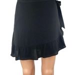 Aritzia Sunday Best Women's Black Ruffle Flowy Side Tie Wrap Mini Skirt Size M Photo 0