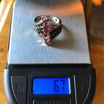 Natural Rhodolite Garnet Black Spinel Cocktail Ring Size 6 Photo 6