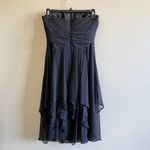 David's Bridal Chiffon Dress with Layered Skirt Strapless Black Womens S… Photo 3
