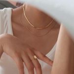 18K Gold Plated Double Layered Necklace Photo 0