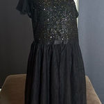 Women’s Black One Shoulder Short Sparkly Bodice Party Dress Zip Up Size XL Photo 0