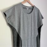 Garnet Hill Merino Wool Women’s Short Sleeve Kangaroo Pocket Dress Grey Small Photo 2